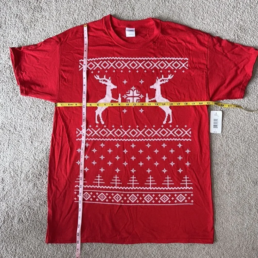 Fairisle Cherry Red Holiday Tee Shirt!